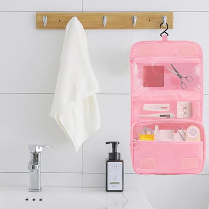 Set Patient Travel Makeup Bag for Ostomy and Colostomy Supplies, Set Patient Cosmetic Bag with Hanging Setup and Stylish Covers for Women (Pink) - color: Pink