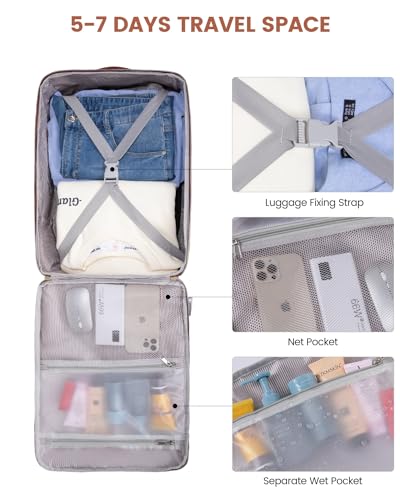 LOVEVOOK 50L Travel Backpack for Women & Men, Airline Approved Carry On Luggage with 3 Packing Cubes, TSA Overnight Bags, Waterproof Personal Item Bag, Weekender Essentials Backpacks fits 17" Laptop - color: Grey-beige-brown, size: X-Large