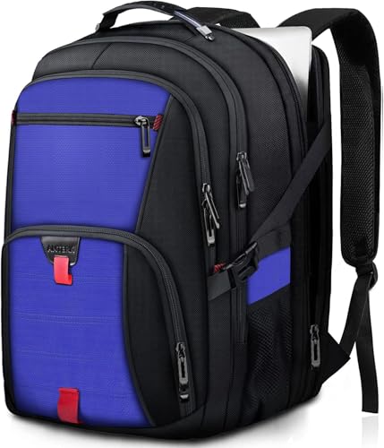 ANTERK Travel Laptop Backpack, 18.4 Inch Laptop Backpacks for Men Women, 55L Anti Theft Water Resistant College Bussiness TSA Airline Approved Work Computer Backpack, Dark Blue - color: Dark Blue, size: 18.4 inch