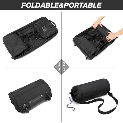 Laripwit Collapsible Duffle Bag with Wheels 130-170L Extra Large Expandable Travel Duffel Bag for Men Women Heavy Duty Military Duffle Bag for Camping Rolling Foldable Carry On Luggage, Black - color: Black