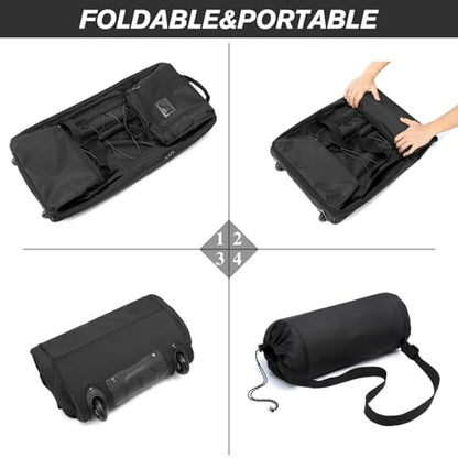Laripwit Collapsible Duffle Bag with Wheels 130-170L Extra Large Expandable Travel Duffel Bag for Men Women Heavy Duty Military Duffle Bag for Camping Rolling Foldable Carry On Luggage, Black - color: Black