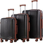Hoteel Luggage Sets 3 Piece, 4-Year Warranty, Durable Suitcase Set with Spinner Wheels, ABS Hard Shell Lightweight Luggage with TSA Lock, Large Checked Travel Suitcases, Black(20/24/28) - color: Black, size: 20/24/28 inch