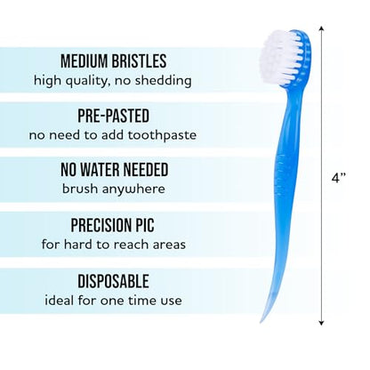 Bulk Toothbrushes - Prepasted Mini Disposable Toothbrush Set (36 Pack - Medium, Individually Wrapped for Travel) - style: 36 Pack Prepasted Mini Toothbrush - Medium