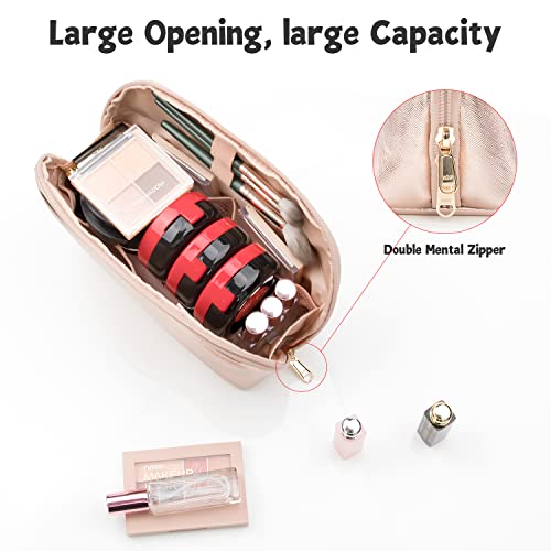 Ethereal Large Cosmetic Bag, Rose Gold Travel Makeup Bag Waterproof Makeup Organizer Bag Portable Makeup Bag Purse Small Toiletry Bag for Women - color: 11-rose gold