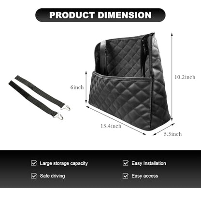 Car Net Pocket Handbag Holder, Large Capacity Automotive Purse Holder Organizer Between Two Seats, Leather Seat Storage Holders Barrier of Backseat Pet Kids, Car Accessories