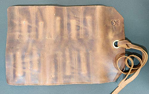 Leather Tool Roll Up Pouch - Leather Tool Wrench Roll/Chisel Bag by Rustic Town - style: 10 Slots(medium)