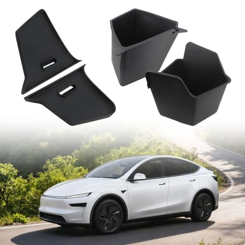 Eonflux 2025 2026 Tesla Model Y Juniper Accessories, Trunk Organizer Side Storage Bins with Lids, Model Y Juniper Rear Trunk Storage Organizer, Car Trunk Organizer for Tesla Model Y Accessories 2026