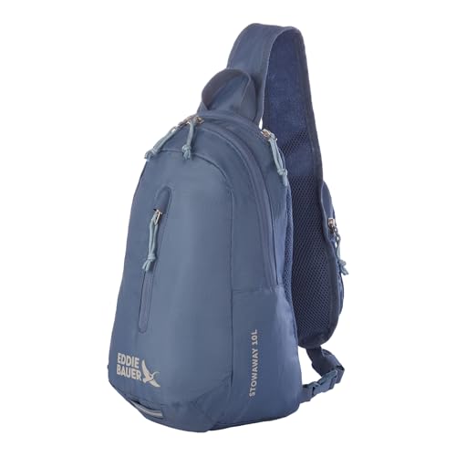 Eddie Bauer Stowaway Packable Sling Bag | Travel | Outdoor | Lightweight | Compact | Ripstop Nylon, Tile Blue-10L - color: Tile Blue