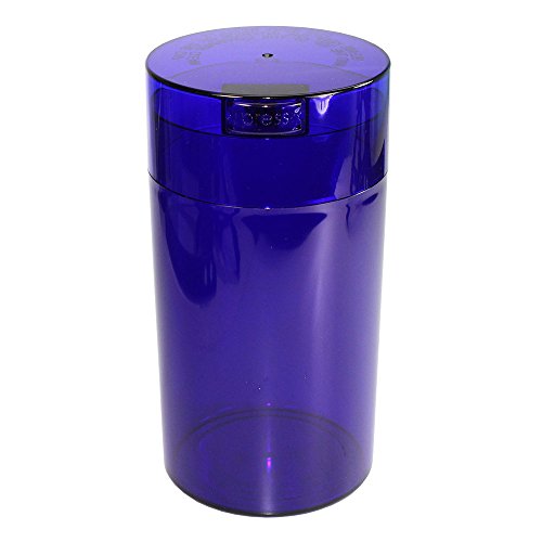 Tightvac - 3oz to 12 Ounce - Patented Airtight Container | Multi-use Vacuum Container Works as Smell Proof Containers for Herbs and Dry Goods. Blue Tint - color: Blue Tint