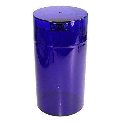 Tightvac - 3oz to 12 Ounce - Patented Airtight Container | Multi-use Vacuum Container Works as Smell Proof Containers for Herbs and Dry Goods. Blue Tint - color: Blue Tint