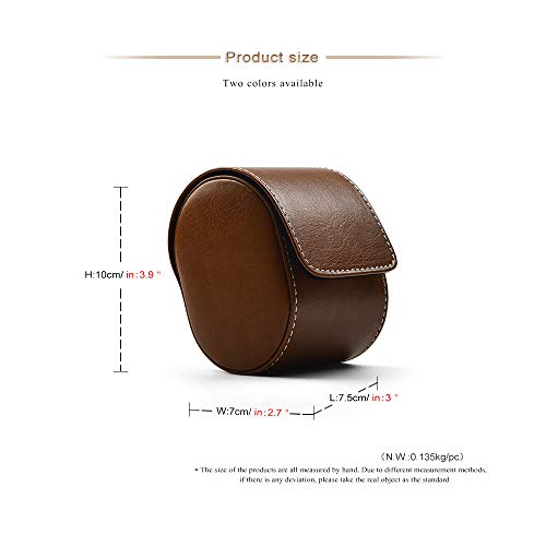 Oirlv Luxury Leather Watch Storage Box Travel Single Watch Case Watch Gift Box for Christmas Anniversary Birthday(Brown) - color: Brown