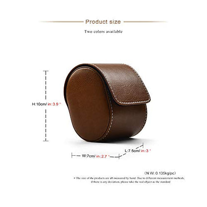 Oirlv Luxury Leather Watch Storage Box Travel Single Watch Case Watch Gift Box for Christmas Anniversary Birthday(Brown) - color: Brown