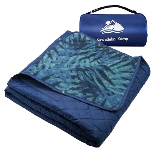 Large Outdoor Waterproof Blanket Extra Thick Fleece Stadium Blanket for Camping, Car, Pet, Picnics - Windproof, Wearable, Machine Washable 80" x 58" (Jungle) - color: Jungle Green