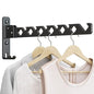 Wall Mounted Clothes Drying Rack, Wall Clothes Hanger Foldable, Laundry Hanger Hook for Bathroom, Wall Clothes Rack Indoor, Perfect for Small Spaces, Matte Black - color: Black
