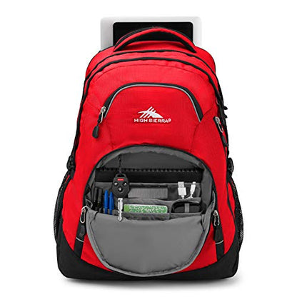 High Sierra Access 2.0 Laptop Backpack, Crimson/Black, One Size - color: Crimson/Black