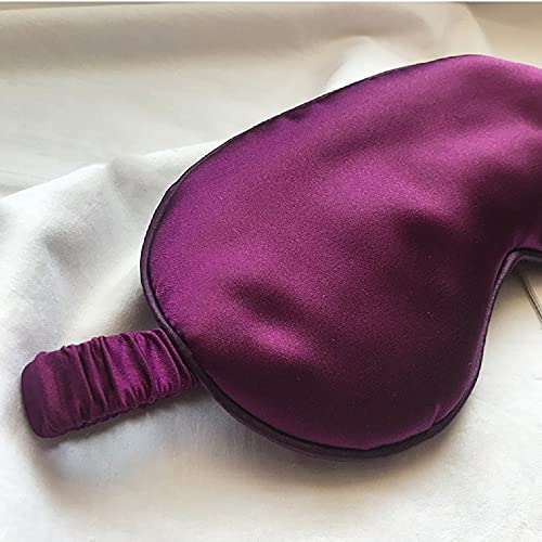 Silk Satin Sleeping Eye Mask, Dark Purple Sleep Eye Mask Night Blindfold for Women and Men, Soft Breathable Blackout Eyeshade Eye Cover for Travel, Wedding Bridesmaid Gift - color: Dark Purple