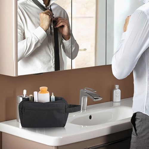 Icramsy Travel Toiletry bag Toiletry bag for women men Hanging Cosmetic bag Travel accessories for Women Men (Black) - color: Black