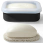 AIMAIAIMAI Enhanced Leak Proof Travel Soap Case, Compact Silicone Travel Soap Dish with Drainage Pad, Great for Gym, Camping, Bussines Trip (Black) - color: Black