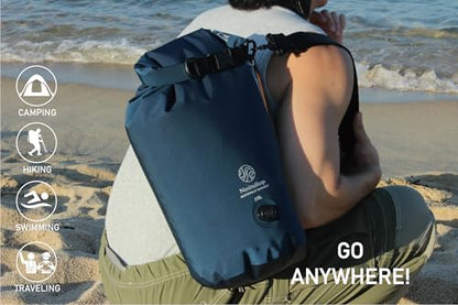 Washbag Portable Washing Machine - 15L Fully Waterproof Dry Bag - Lightweight Compact Nylon Washing Machine - Portable Manual Clothes Washer Laundry Bag (Navy) - color: Navy