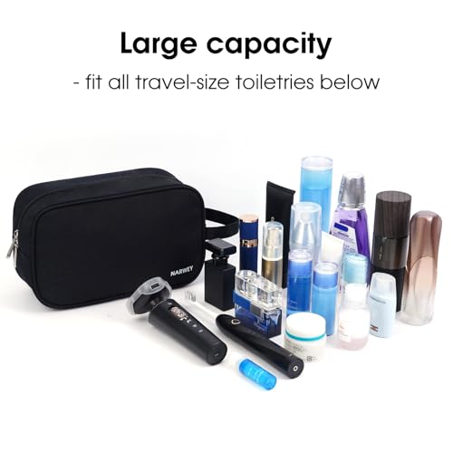 Narwey Travel Toiletry Bag for Women Traveling Dopp Kit Men Travel Bag for Toiletries Cosmetic Bag Makeup Bag Medicine Bag for Traveling (Black) - color: A-Black
