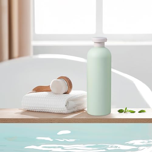 13.5 oz Plastic Travel Shampoo Bottles, Refillable Flip Cap Squeeze Bottles for Toiletries, Large Leakage-proof Travel Shampoo and Conditioner Container (Blue and Green) - color: Green+Blue, size: 400ml/13.5 oz