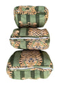 YILLE Set of 3 Pieces Block Printed Travel Organizer Kit Storage Bag for Women Makeup Bag Travel Cosmetic Bag (Dark Green Fat Tiger) - color: Dark Green Fat Tiger