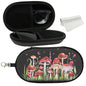 Double Eyeglasses Case, Hard Shell Dual Sunglasses Organizer with Zipper Clip Travel Glasses Storage for Women Men - color: Black Mushroom