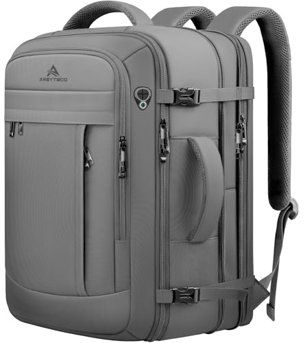 AREYTECO Carry On Backpack, 50L Extra Travel Laptop Backpack for Men Women, Big Bag Business Travel Essentials Gifts for men, 17 Inch Laptop Backpack Computer Bag Gifts for Him Men, Grey - color: Grey, size: 17.3 Inch (20''x13''x10'')