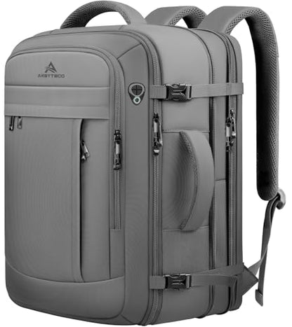 AREYTECO 60L Travel Laptop Backpack for Men, Extra Large Backpack, Big Capacity Carry On Backpack, 18-19 Inch Laptop Backpack Water Resistant Luggage Computer Daypack College Bag, Grey - color: Grey, size: 18.4 Inch (22''x14''x11'')