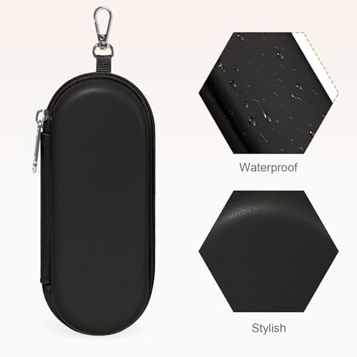 Double Eyeglasses Case, Dual Glasses Sunglasses Organizer with Zipper Closure, Eyewear Storage Box for Men Women Travel - color: Black