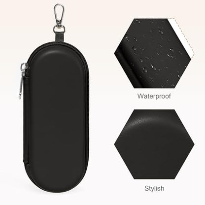 Double Eyeglasses Case, Dual Glasses Sunglasses Organizer with Zipper Closure, Eyewear Storage Box for Men Women Travel - color: Black