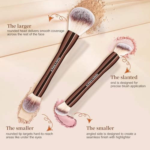 Professional Makeup Brush Set with Travel Case – 44Pcs Multi-Functional Face Makeup Tool Kit Includes Kabuki, Eyeshadow, Concealer, Blush, Bronzer, Foundation Brushes, Powder Puff & Makeup Sponge