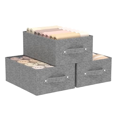 Collapsible Storage Bins, Fabric Organizer Baskets, Cube Boxes for Organizing Home, Office and Closet, Grey, 3 Pack, 13.0x9.0x5.5in - color: Grey, size: 13.0x9.0x5.5 in(3 Pack)