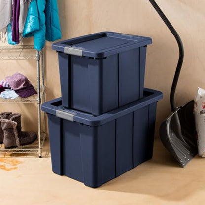Sterilite 8-Pack Storage Bins with Lids, Heavy Duty Totes, Tuff1, 30 Gallon, Dark Indigo - color: Dark Indigo, size: 30 Gallon (8 Pack)