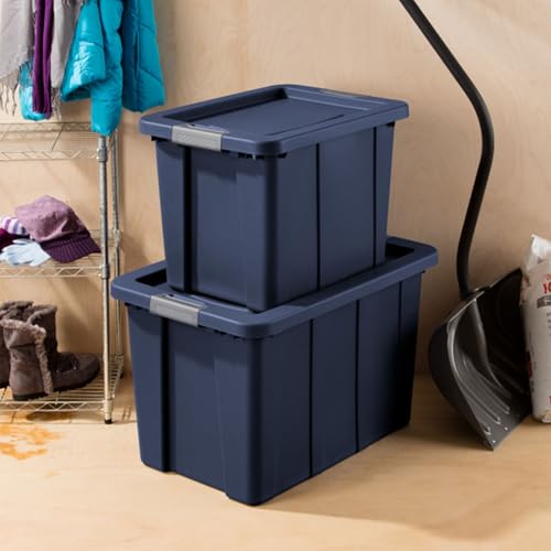 Sterilite 12-Pack Storage Bins with Lids, Heavy Duty Totes, Tuff1, 30 Gallon, Dark Indigo - color: Dark Indigo, size: 30 Gallon (12 Pack)