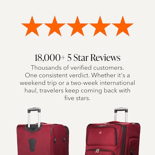 SWISSGEAR Sion Softside Expandable Spinner Luggage Durable Lightweight Travel Suitcase, Burgundy, Checked-Large - color: Burgundy, size: Checked-Large