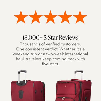 SWISSGEAR Sion Softside Expandable Spinner Luggage Durable Lightweight Travel Suitcase, Burgundy, Checked-Large - color: Burgundy, size: Checked-Large