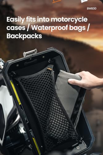 Loboo 30L Motorcycle Travel Foldable Expansion Waterproof Bag, Motorcycle Tail Luggage Bag, Travel Hiking Waterproof Backpack Outer Mesh Zipper Pocket for Motorcycling Skiing (Green)