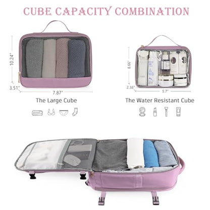 Rinlist Carry on Backpack, Flight-approved Backpack for Traveling, 40L Personal Item Travel Backpack, Purple - color: Purple
