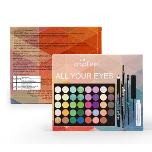 FantasyDay All in One Makeup Kit for Women Full Kit Girls Makeup Gift Sets Xmas Essential Bundle Include Eyeshadow Palette Lipstick Blush Concealer Eyeliner Mascara Foundation Brush Eyebrow Pencil - color: SET001B