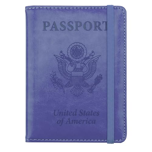 Passport Holder, Passport Cover, Passport Holder for Travel, Pen Holder with Vaccine Card Slot Passport Wallet for Women, Waterproof Traveling Must Haves Document Organizer Passport Case, Dark Purple - color: Dark Purple