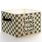 Green and White Checkered Inspirational Storage Bins Box with Handles, Everything Is Figureoutable Foldable Basket Toybox for Kids Room Nursery Playroom Bathroom Clothes Toys Books - color: color-02