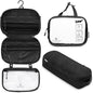 Toiletry Bag Kit 3 Piece Set: Hanging Travel Toiletry Bag + 311 TSA Cosmetic Liquid Bag + Accessory Organizer Pouch - color: Black Ripstop