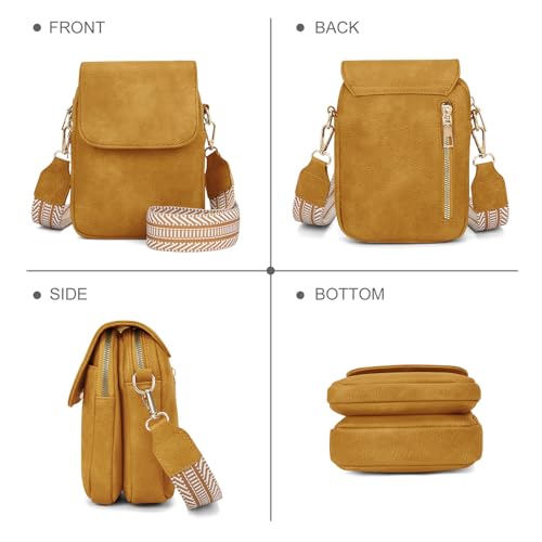 Fashion Small Crossbody Bags for Women Trendy Designer Cell Phone Purses Wallets with Card Holder Anti Theft Travel - color: Yellow