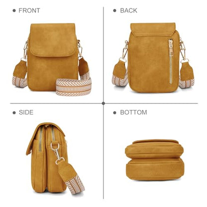 Fashion Small Crossbody Bags for Women Trendy Designer Cell Phone Purses Wallets with Card Holder Anti Theft Travel - color: Yellow