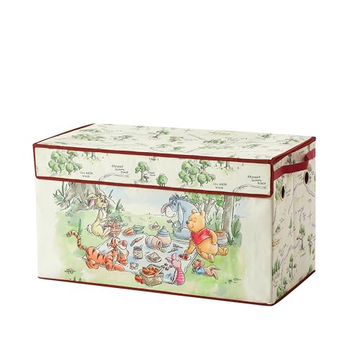 Disney Winnie the Pooh Toy Storage Trunk with Soft Lid, Large Collapsible Toy Box Organizer for Kids, Durable Storage Chest for Books, Clothes & Playroom Storage, 28.5" x 14.5" x 16" - color: Winnie The Pooh