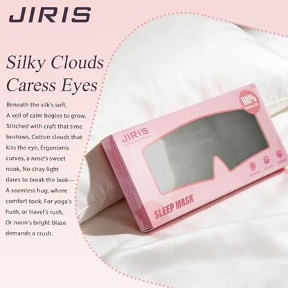 Silk Sleep Eye Mask for Side Sleeper Men Women, Eye Mask Sleeping 100% 22 Momme Pure Mulberry Silk for Night Sleep, Travel, Face-Hugging Padded Eye Cover for Sleeping with Adjustable Band-Grey - color: Grey