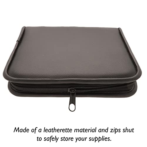 The Beadsmith Zippered Tool Pouch – 5.5” x 7.5” x 1.25” – 6 Bands – Made of Black Leatherette Material – Use to Store and Transport Craft Pliers and Tools - color: Black, size: 6 Bands - Black