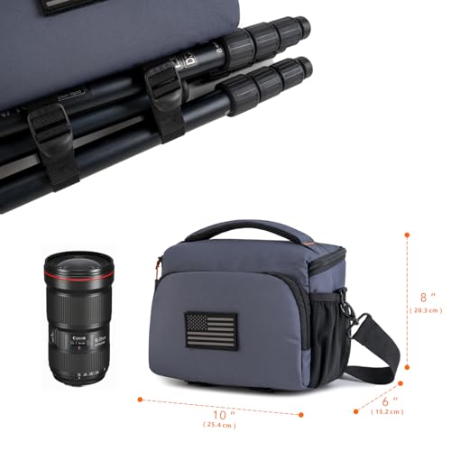 Vogano Camera Bag, Protective Covers Photography Shoulder Bag Compatible for Nikon, Canon, Sony DSL/SLR/Mirrorless Equipment Travel Waterproof - color: 1.0 Grey