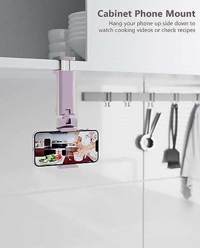 MiiKARE Travel Essentials Airplane Phone Holder, Universal Handsfree Phone Mount for Flying with 360 Degree Rotation, Travel Must Haves Phone Stand for Desk, Tray Table, Purple - color: Purple